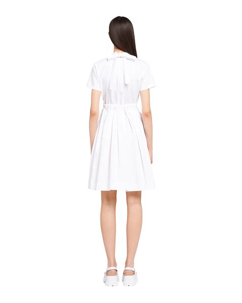 prada long white dress|prada ribbed cotton dress.